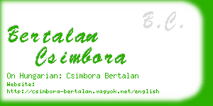 bertalan csimbora business card